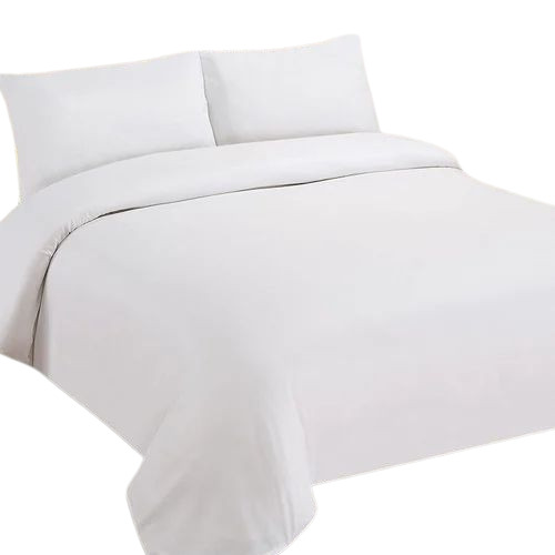 White Bedsheet - Poly Cotton Double Size White Color | Machine Washable Suitable For Hotel Use Good Grade Quality