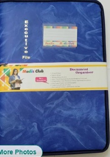 Blue Rexine File Folder For Document