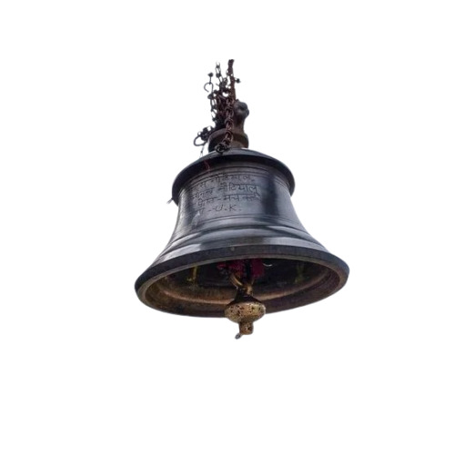 Brass Antique Temple Bell - High-Quality Metal with Intricate Design | Durable, Rich Resonant Sound, Suitable for Hindu Temples