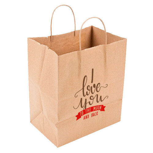 Brown Paper Shopping Bag - Color: White