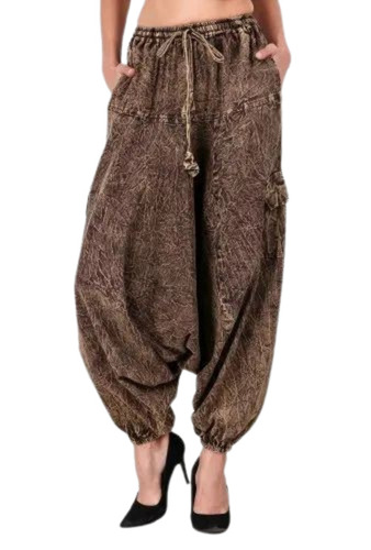 Cotton Harem Pants - All Size, Brown Plain Casual Wear | Breathable, Quick Dry, Anti Wrinkle, No Fade, Washable