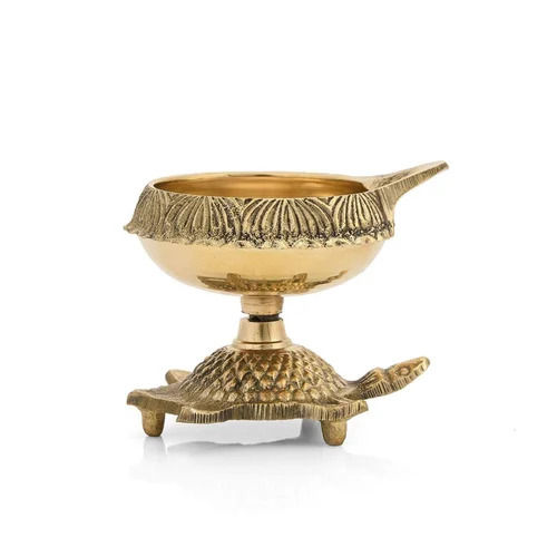 Crystal Brass Puja Diya Oil Lamp