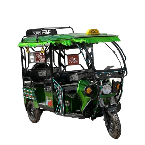 Electric Passenger Rickshaw - Mild Steel, 1200W Max Power, 150-160Km Range | 6 Seater, Hydraulic Front Suspension, 400 Kg Loading Capacity, Drum Brakes