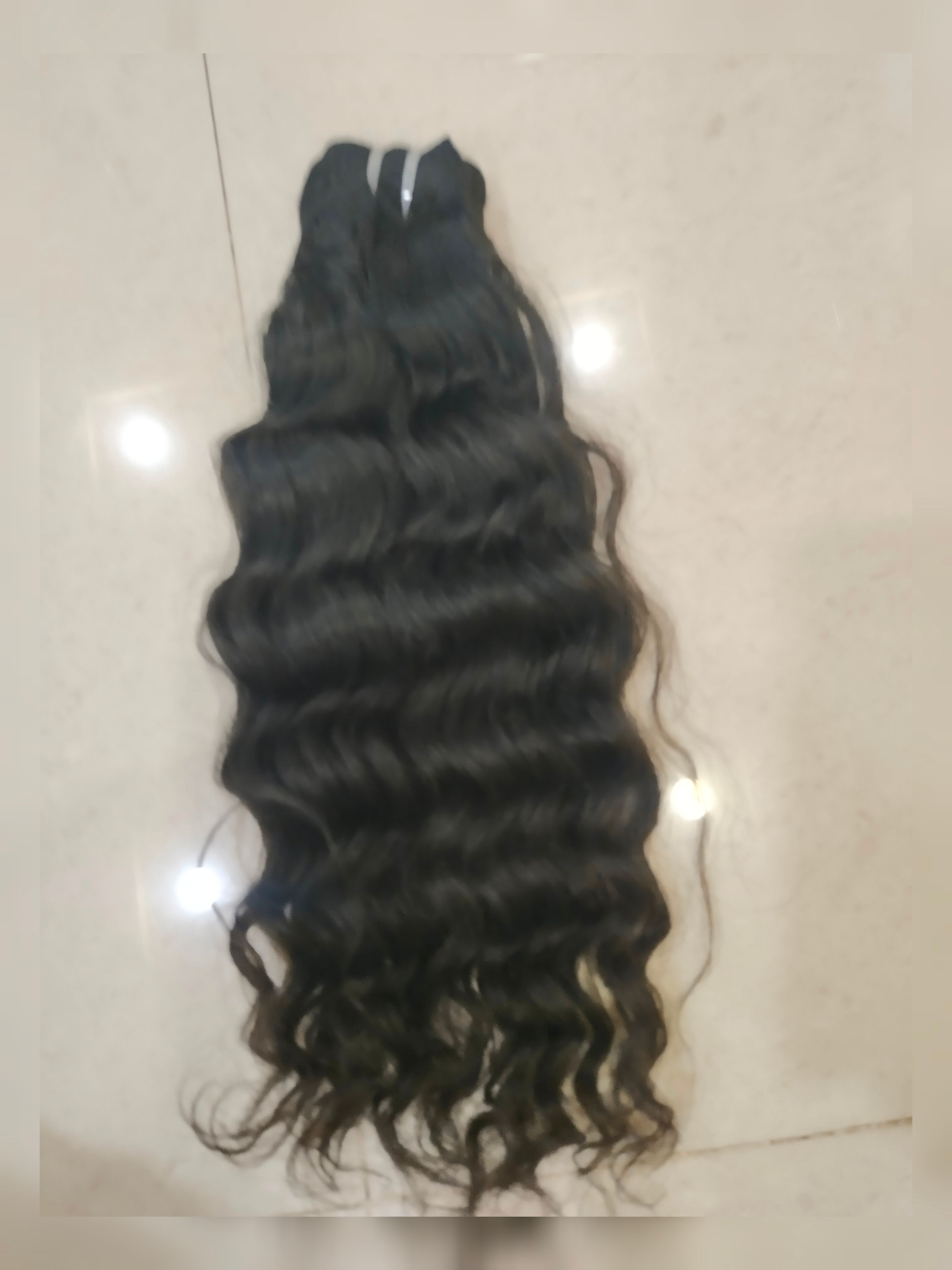 Good Quality Natural Raw Indian Human Hair Extensions - Color: Black Colour