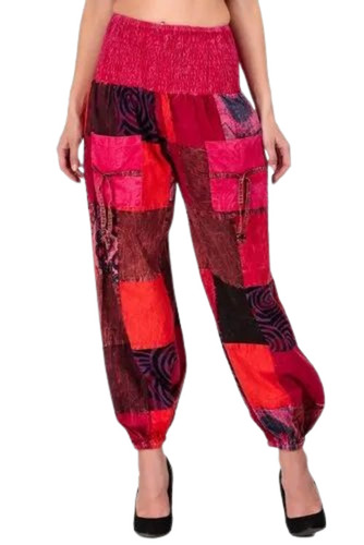 Harem Pants - Cotton, All Sizes, Pink | Breathable, Quick Dry, Anti Wrinkle, No Fade, Washable, Printed