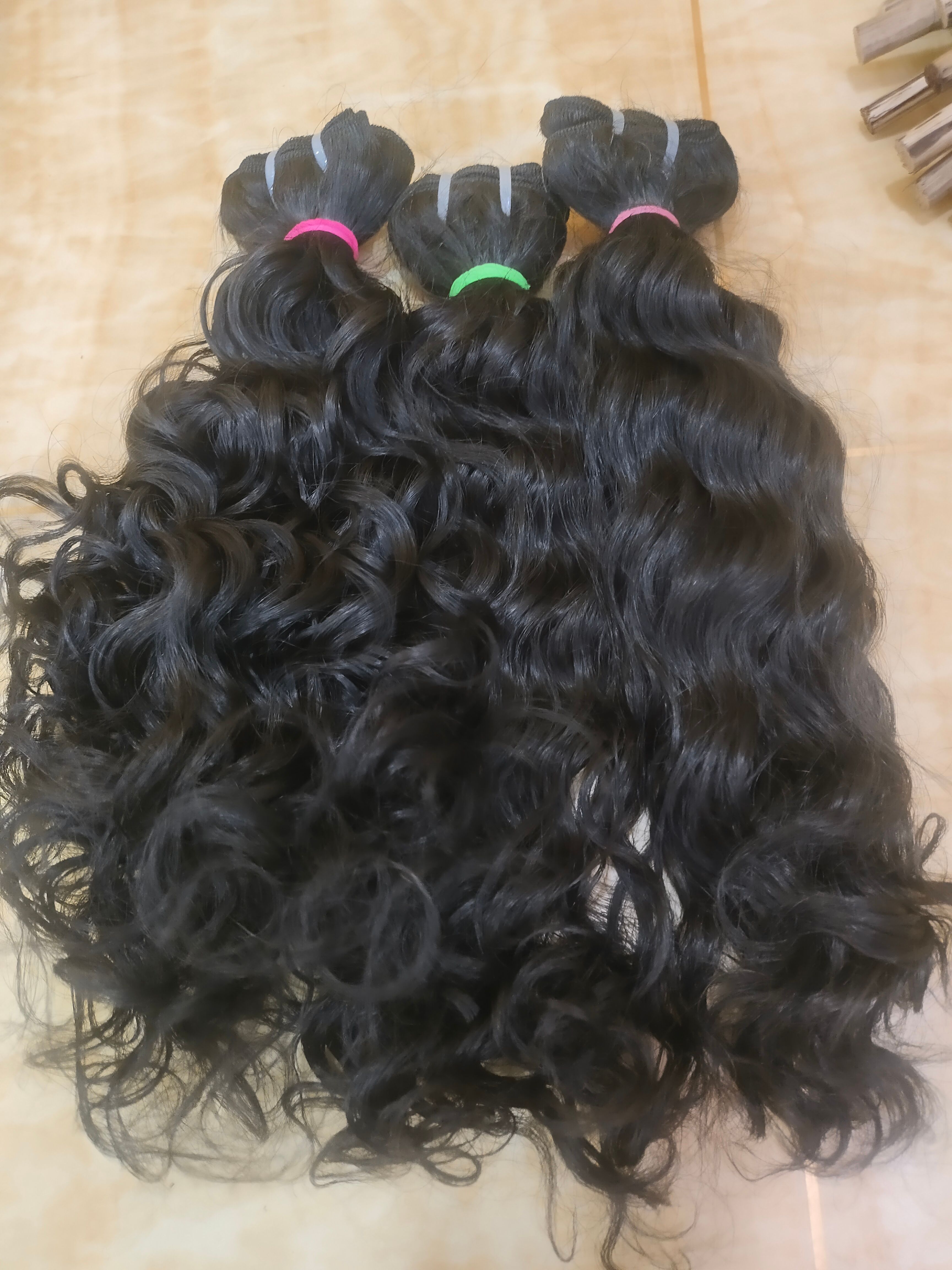 High Grade Machine Weft Curly Human Hair Extensions - Application: Personal