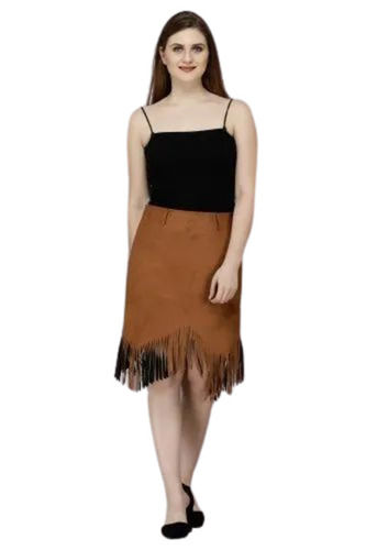 Ladies Brown Leather Skirt