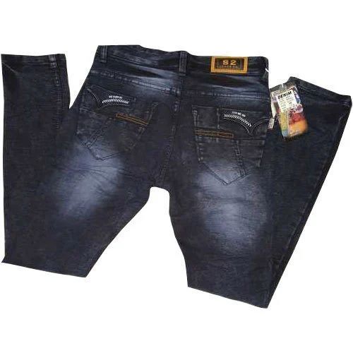 Men's Premium Quality Denim Jeans - Relaxed Fit 28-34 Inches, Dark Blue | Stretch Comfort, Soft Texture, Flexible Movement, Durable Knit, Faded Look, Cool Dry, Reversible, Waterproof