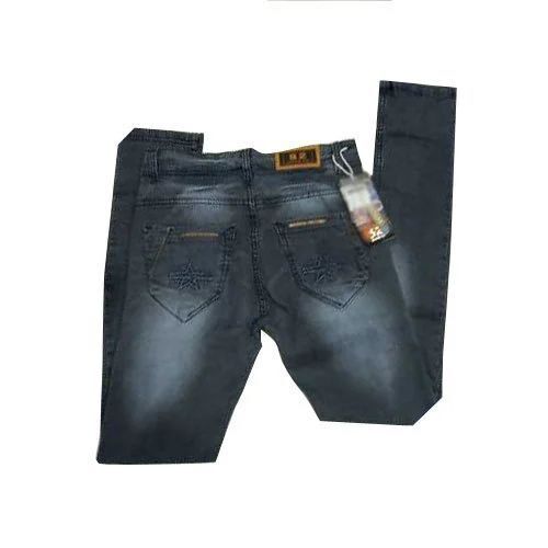 Mens Trendy Denim Jeans - Premium Quality Denim , Slim Fit Light Blue with Stretch Comfort and Flexible Movement Features