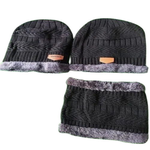 Woolen Cap - Free Size, Black Color | Antique, Classy, Sporty Design for Men