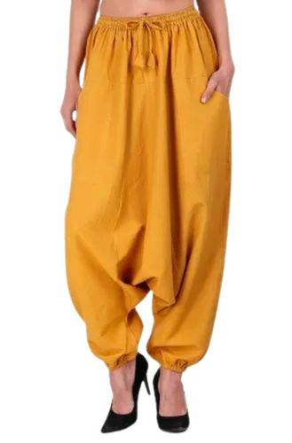 Mustard Yellow Harem Pant - Cotton Fabric, All Sizes | Anti-Wrinkle, Breathable, Quick-Dry, Washable, Ideal for Casual Wear