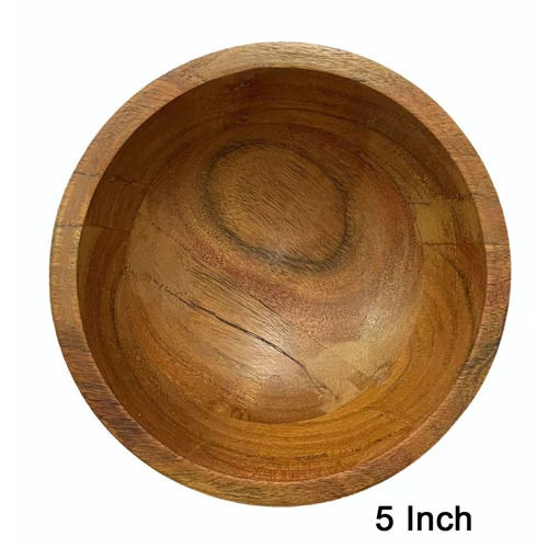 Natural Wooden Bowl - Material: Wood