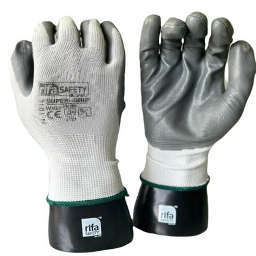 Nitrile Coated Safety Hand Gloves - Premium Quality, Flexible and Breathable Full Finger Design | Quick Dry, Washable, Ideal for Daily Life Use