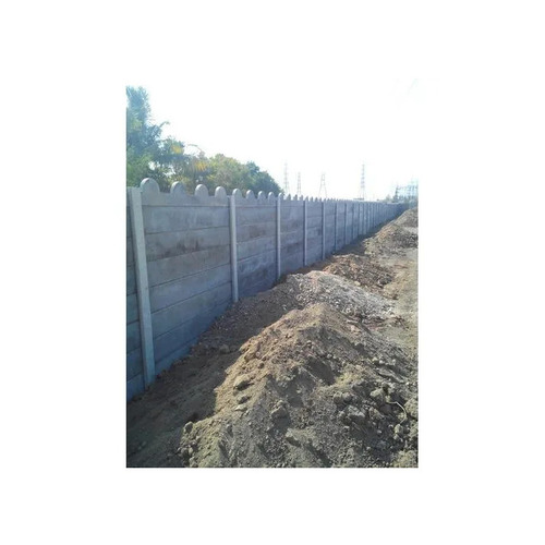 Rcc Prestress Compound Wall - 50mm Thickness, 5 To 9 Feet Height, Grey Bricks Design | Precasted, Easy To Assemble For Agriculture, Industrial And Open Land Use