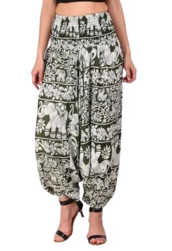 Regular Wear Harem Pants - Cotton Fabric All Sizes Black & White Printed Design | Anti-Wrinkle Breathable Quick Dry Washable
