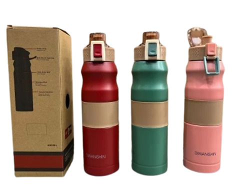 Steel Vacuum Bottle - 750 mL, Stainless Steel Material, Multi Color Options, Round Design