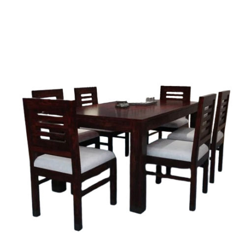 Teak Wood 6 Seater Dining Table Set