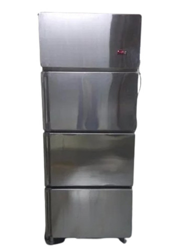 Double Door Vertical Deep Freezer - Stainless Steel, 3 Star Energy Efficiency, Silver, Direct Cool