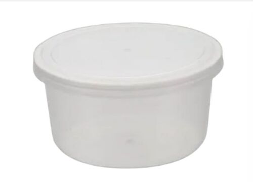Plastic Food Packaging Container - 100x100x50mm | Circular Shape, 250ml Capacity, Disposable, White Color