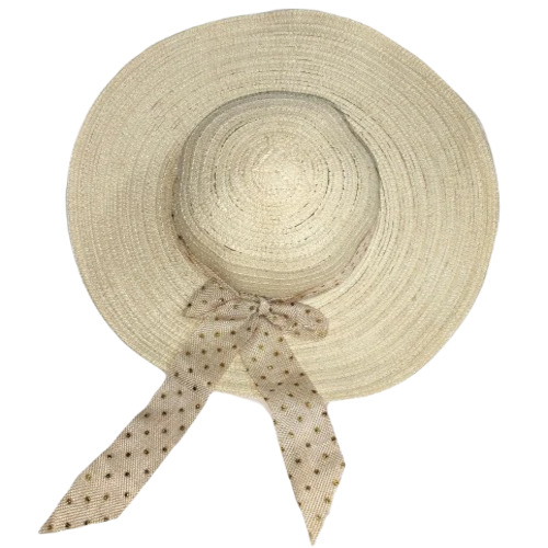 Women Lightweight Beach Hat - Paper Straw Material, Free Size, Cream Color | Premium Quality, Knitted Pattern, Casual Wear, Regular Fit for Adults