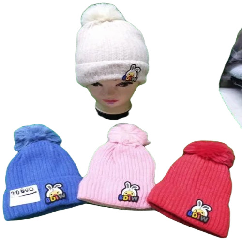 Woolen Caps For Women - Wool, Free Size | Antique, Classy, Sporty Style in White, Pink, Blue, Red - Ideal for Winter Wear