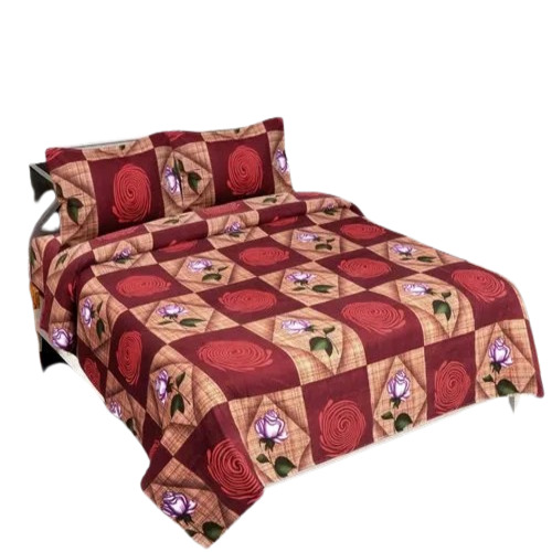 3D Double Bedsheet - Poly Cotton Premium Grade Optimum Quality | Rajasthani Dandiya Print White Color Dry Clean Care