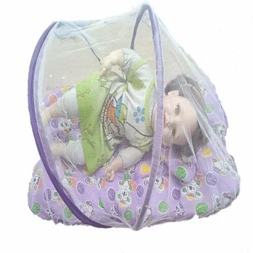 Baby Bed Mosquito Net - Premium Quality Polyester, Foldable Design for Single Bed Usage, Packaged in Plastic Bag