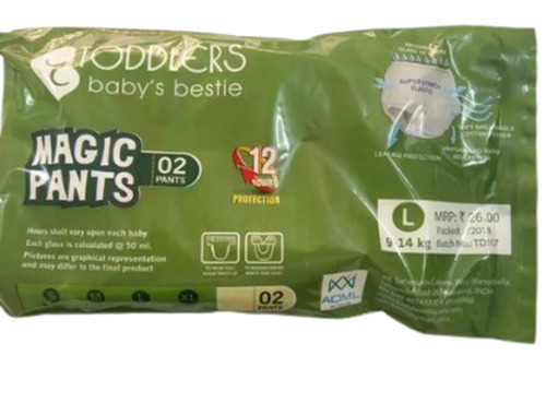 Baby Diapers Magic Pants - Cotton Blend, Pack of 2 | Soft White and Pink Design for Newly Born and Infants Aged 3-12 Months