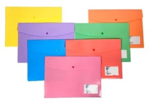 Button File - Tear Resistant Plastic, Various Sizes Available - Light Weight, Easy to Clean, Ideal for Long-Term Document Safety