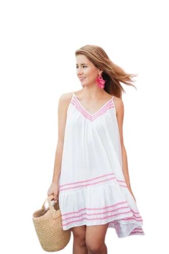 Casual Ladies Short Dress - Cotton Material, Size S/XS/XXS | Trendy Design, Lightweight Feel, Elegant Look, Easy Maintenance, Stretchable Fabric, Durable Stitching, Slim Fit