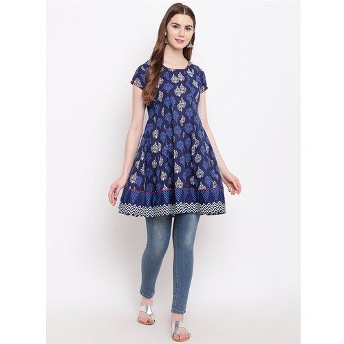 Cotton Indigo Short Kurti