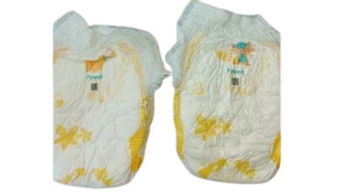 Disposable Diapers - Medium Size, Nonwoven Material | Soft Cotton Blend, Pure White Color for Ages 1-2 Years