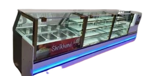 Display Counter - Stainless Steel 304, All Shape Customization , Silver Color Finish for Sweet Shops, Restaurants, Hotels & Commercial Use