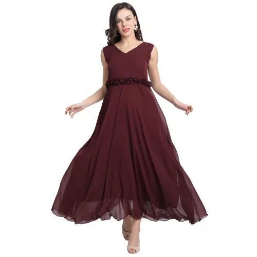 Fancy Women Solid Maxi Dress