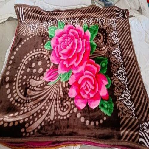 Flower Print Woolen Blanket