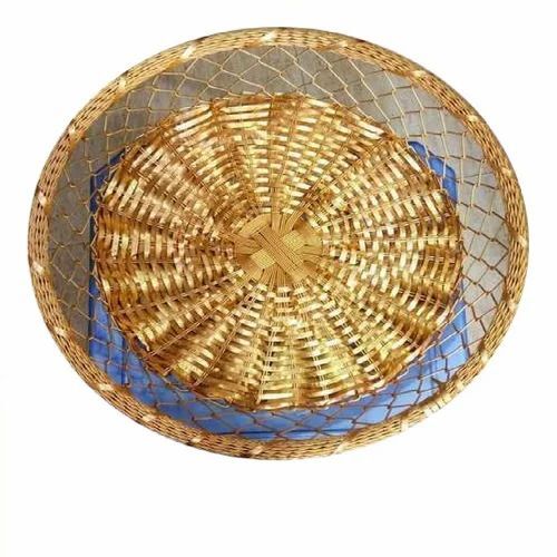 Gift Basket - Round Beige Wooden Decoration Basket | Lightweight Portable Eco-Friendly Antibacterial Washable Durable Plain Style