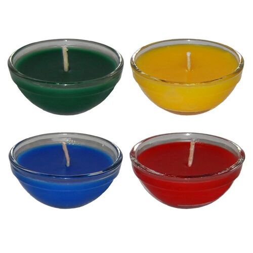 Glass Diyas Candles - Paraffin Wax, Hand-Poured, Elegant Design, Smokeless Flame, Color-Changing, Reusable Jar | 10 Hours Burning Time, Eco-Friendly Decorative Piece
