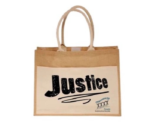 Handled Jute Tote Bag - Shrink Resistant Fabric, Various Sizes Available | Printed Design, Spacious and Long Lasting Finish, Easy to Carry