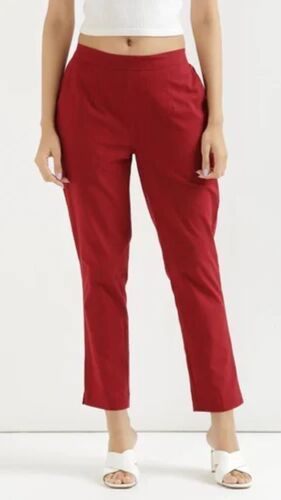 Ladies Red Cotton Pant