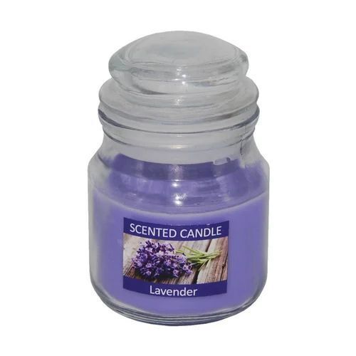 Lavender Premium Aroma Jar Candle - Paraffin Wax, 20 Hours Burning Time, Elegant Design | Eco-Friendly, Reusable Jar, Decorative Piece for Home and Parties