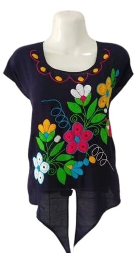 Printed Fashion Ladies Tops - Cotton Blend, XXS to M Size, Black Color | Trendy Design, Lightweight Feel, Elegant Look, Easy Maintenance, Stretchable Fabric, Versatile Style, Durable Stitching, Slim Fit