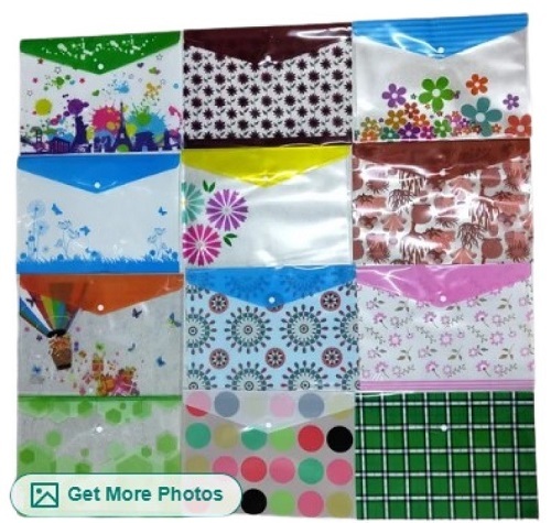 Printed Plastic Button File Folders