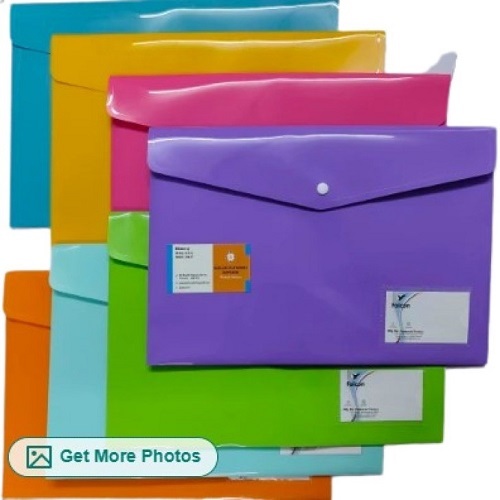 PVC Button Folder - Tear Resistant Material, Various Sizes Available | Easy to Clean, Lightweight, Spacious Document Safety Solution
