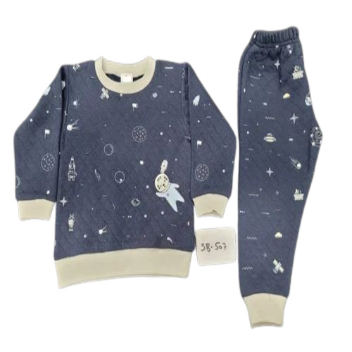 Quilt Baby 2 Pc Set - 100% Cotton, Size: 0-24 Months, Round Neck, Full Sleeves | Ideal for Casual Wear, Suitable for Home & Hotel Use