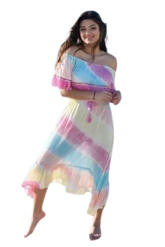 Tie Dye Maxi Dress - Cotton, XS to L | Premium Quality, Lightweight Feel, Elegant Look, Stretchable Fabric, Easy Maintenance, Anti Wrinkle Feature