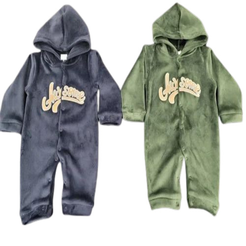 Velvet Baby Jumpsuit - Velvet Fabric, Customize Size, Multicolor, Full Sleeve | Ideal for Newly Born Baby Care