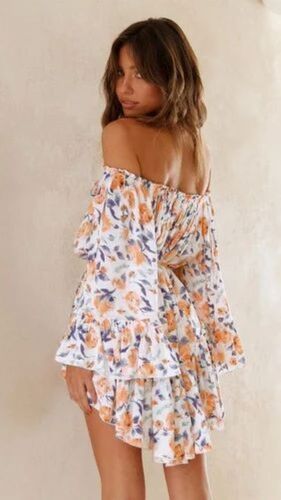 Women Fancy Dress - Cotton, Off Shoulder, Different Color | Trendy Design, Lightweight Feel, Elegant Look, Easy Maintenance, Stretchable Fabric, Versatile Style, Durable Stitching, Slim Fit, Waterproof, Anti-wrinkle, Cool Pass, Washable