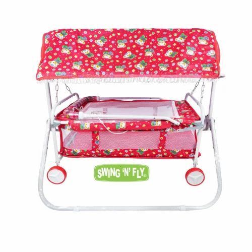 Automatic Baby Cradle - Premium Stainless Steel Foldable Design Optimum Powder Coated Finish in Blue