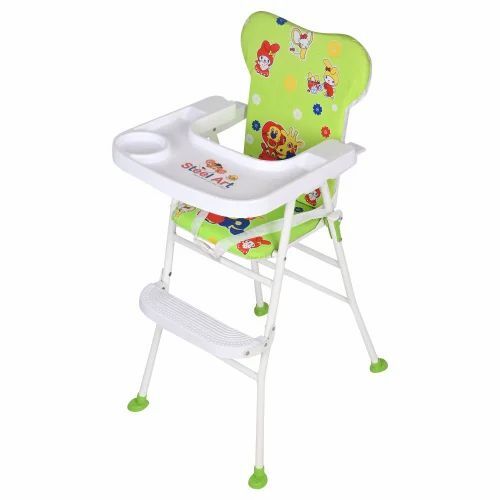 Baby High Chair - Premium Metal & Plastic | Optimum Quality, Green Color, For Kids Aged 1-3 Years