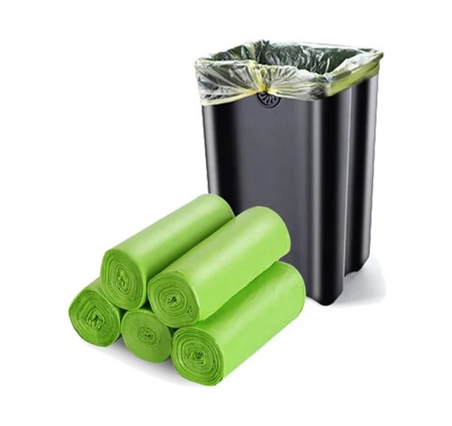 Biodegradable Garbage Bag - Soft Plastic, Green Color | Eco-Friendly, Durable, Compostable, Non-Toxic Residue, Organic Waste Compatible